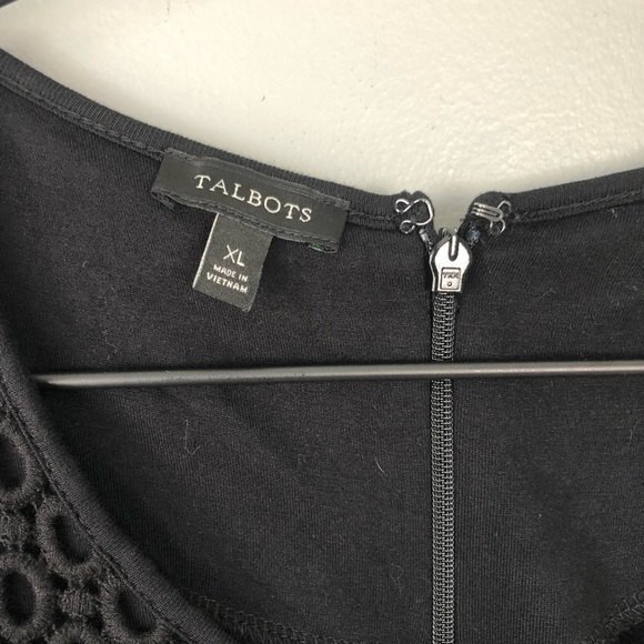 Talbots XL Womens Black Lace Overlay Tank Top - Picture 3 of 8